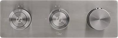 Ben Engraved Cross thermostaat afbouwdeel met omstelrichting gunmetal pvd