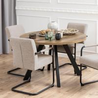Bendt Uitschuifbare Ronde/Ovale Eettafel 'Lauge' Eikenlook, 120-210 x 75cm - thumbnail