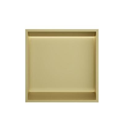 Hotbath &More Inbouwnis - 30 x 30 x 10 cm - met LED-verlichting - Geborsteld Messing PVD