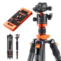 K&F Concept D255C4 carbon statief 170cm met monopod en telefoonhouder - thumbnail