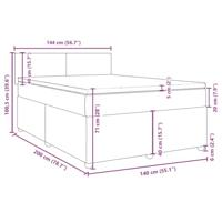 Boxspring met matras stof lichtgrijs 140x200 cm - thumbnail