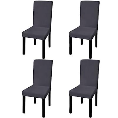 Stoelhoezen 4 st stretch recht antracietkleurig