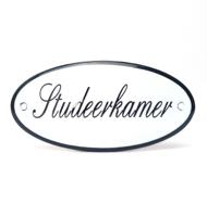 Emaille deurbord ovaal Studeerkamer - thumbnail