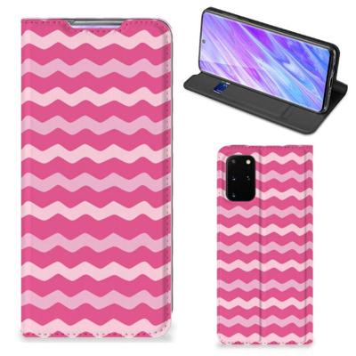 Samsung Galaxy S20 Plus | Hoesje met Magneet | Waves Pink Samsung Galaxy S20 Plus | Hoesje met Magneet | Waves Pink