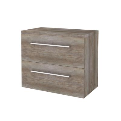 Badmeubelset BWS Salt 80x46cm Met Grepen 2 Lades Met Afdekplaat Scotch Oak