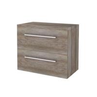 Badmeubelset BWS Salt 80x46cm Met Grepen 2 Lades Met Afdekplaat Scotch Oak - thumbnail