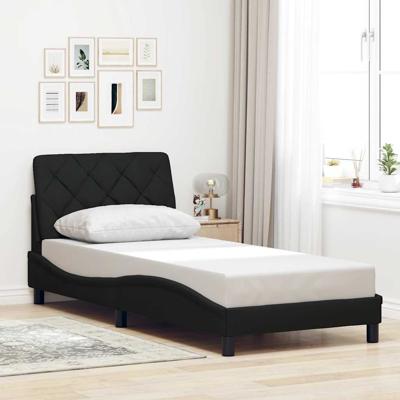 Bedframe zonder matras 90x190 cm stof zwart