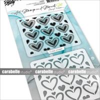 Carabelle Studio • art stamp & stencil set heartful pattern - thumbnail