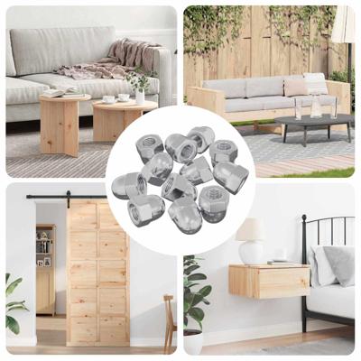 Moer 12 pcs Zilver M6 x 10 mm IJzer