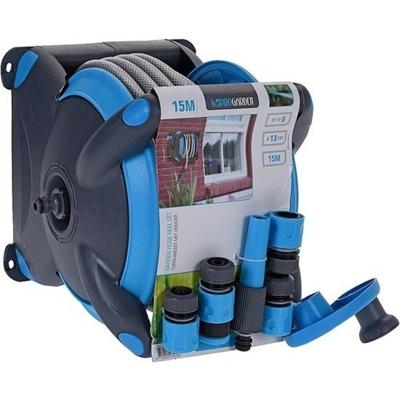Pro Garden Tuinslang met Houder 15 m Blauw/Grijs Pro Garden Tuinslang met Houder 15 m Blauw/Grijs