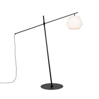 QAZQA Design buiten vloerlamp zwart met witte kap IP44 - Robbert - thumbnail