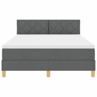 Boxspring Bed met Matras & LED Donkergrijs 140x190 cm Stof - thumbnail
