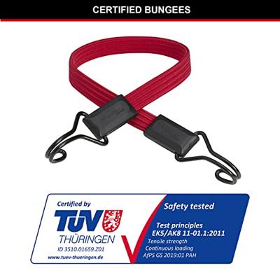 Masterlock Flat bungee 60cm - colour : reddouble reverse hook 3224EURDAT