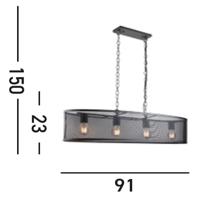 Searchlight Eetkamer hanglampFishnet - 2484-4BK - thumbnail
