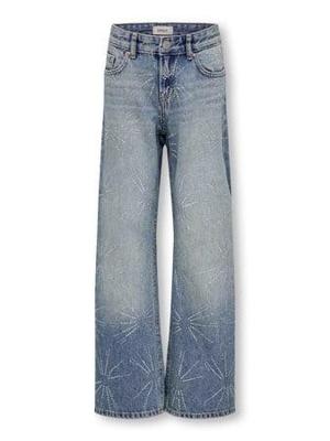 Kids ONLY zomer jeans broek meisjes - blauw, wide leg fit - Koghope