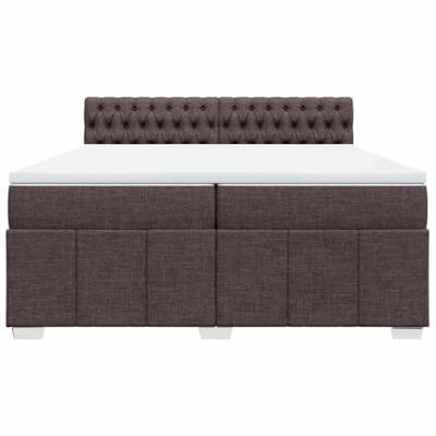 Boxspring met matras stof donkerbruin 200x200 cm