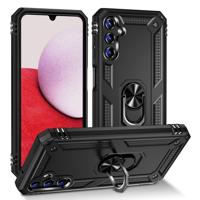 Lunso - Samsung Galaxy A14 5G - Armor backcover hoes met ringhouder - Zwart - thumbnail