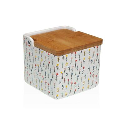 Zoutvaatje met deksel Versa Blume Keramisch 12,2 x 11,5 x 12,2 cm