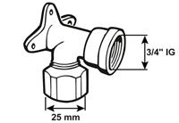 Cornat Messing Wandstuk 25Mm X 3/4V Ms - T617025 - thumbnail