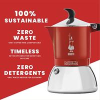 Italiaanse Koffiepot Bialetti FIAMMETTA INDUCTI Rood Roestvrij staal 2 Koppar - thumbnail