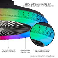 Brilliant Zwarte ventilatorBadria met RGB functie - G60040/06 - thumbnail