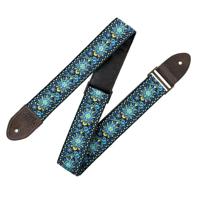 Levys Leathers M8HTV-004 geweven gitaarband met print - vintage blauw - thumbnail