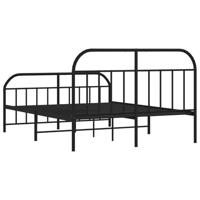 Bedframe met hoofd- en voeteneinde metaal zwart 183x213 cm - thumbnail