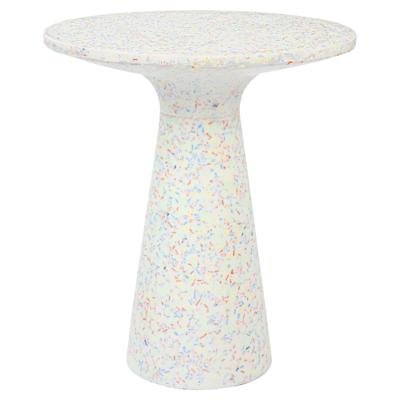 Zuiver Ronde Bijzettafel 'Victoria' Terrazzo, 45cm hoog, kleur Wit