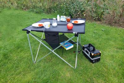 Technaxx Campingtisch TX-252 Campingtafel Zwart, Zilver 5084 Belastbaarheid (gewicht) (max.) 20 kg Technaxx Campingtisch TX-252 Campingtafel Zwart, Zilver 5084 Belastbaarheid (gewicht) (max.) 20 kg