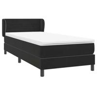 Boxspring met matras fluweel zwart 90x220 cm - thumbnail