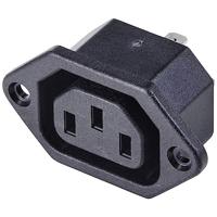 TRU COMPONENTS TC-10475844 Apparaatstekker (koud) C8 Bus, inbouw verticaal Totaal aantal polen: 3 10 A Zwart 1 stuk(s) - thumbnail