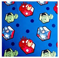 Marvel Avengers Hoeslaken - Eenpersoons - 90 x 200 cm - Blauw - thumbnail