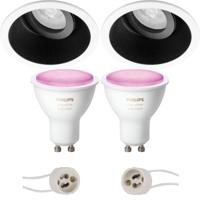 Philips Hue LED Spot Set GU10 - Kantelbaar Ø93mm - Mat Zwart/Wit - thumbnail