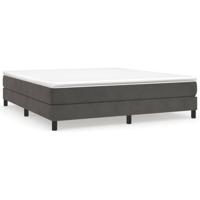 Boxspring met matras fluweel donkergrijs 180x200 cm - thumbnail
