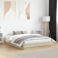 Bedframe bewerkt hout sonoma eikenkleurig 90x190 cm - thumbnail