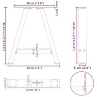 Salontafelpoten 2 st A-vormig 38x(42-43) cm staal wit - thumbnail