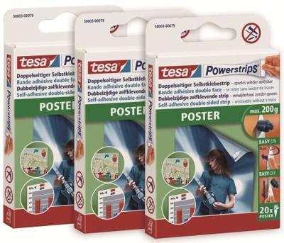 tesa POWERSTRIPS® Poster Dubbelzijdig plakband Wit Inhoud: 60 stuk(s) tesa POWERSTRIPS® Poster Dubbelzijdig plakband Wit Inhoud: 60 stuk(s)