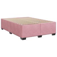 Boxspring met matras fluweel roze 160x200 cm - thumbnail