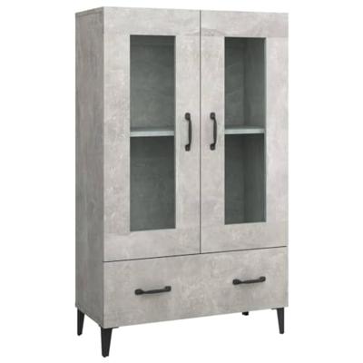 Hoge kast 70x31x115 cm bewerkt hout betongrijs