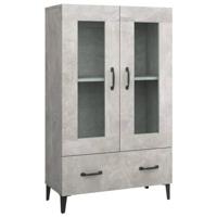 Hoge kast 70x31x115 cm bewerkt hout betongrijs - thumbnail