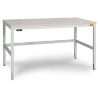 Manuflex LC3038.7035 ESD ESD-werktafel CANTOLAB speciale met melamine schijf, bxdxh = 1250 x 800 x 752-952 mm Grijs-wit (RAL 7035) - thumbnail