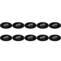 Spot Armatuur 10 Pack - Pragmi Delton Pro - GU10 Inbouwspot - Rond - Zwart - Aluminium - Kantelbaar - Ø82mm - thumbnail