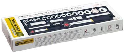 PROXXON dopsleutel set socket wrench set 1/2"+1/4" (27 pcs.)