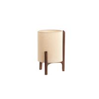 Light & Living SchemerlampLitto Ø 22cm - walnoot met naturel linnen - 1894343 - thumbnail