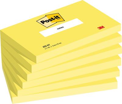 Memoblok Post-it 655 76x127mm 100 vel per blok neon geel