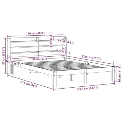 Bedframe met hoofdeinde zonder matras 160x200 cm wit