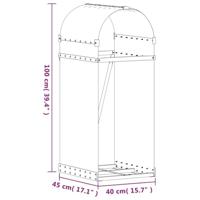 Haardhoutopslag 40x45x100 cm gegalvaniseerd staal lichtbruin - thumbnail