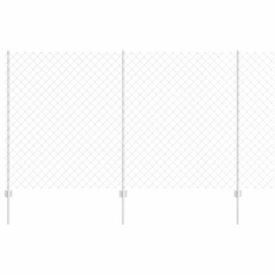 VidaXL Hek met paal zilver 1,4 x 10 m staal
