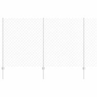 VidaXL Hek met paal zilver 1,4 x 10 m staal - thumbnail