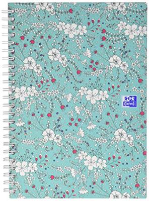 Oxford Floral hardcover spiraalschrift, ft A5, 60 vel, geruit 5 mm, 4 geassorteerde designs Oxford Floral hardcover spiraalschrift, ft A5, 60 vel, geruit 5 mm, 4 geassorteerde designs